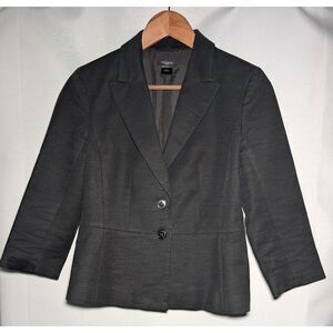 Ann Taylor Women's Blazer Black Size 4 Cotton/ Spandex Blend 3/4 Sleeves‎